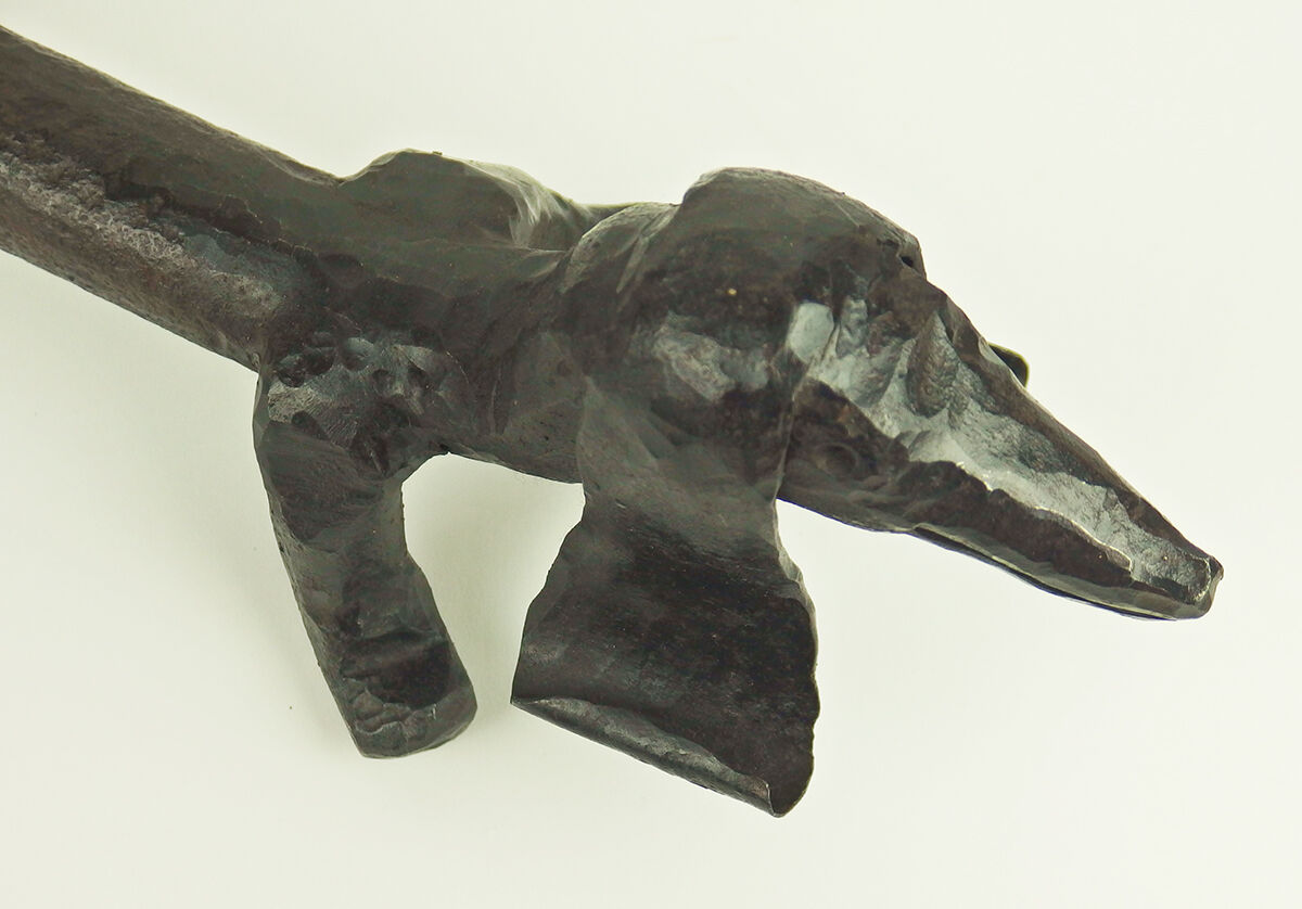 Pair of wrought iron "dog" chenets