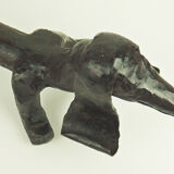 Pair of wrought iron "dog" chenets