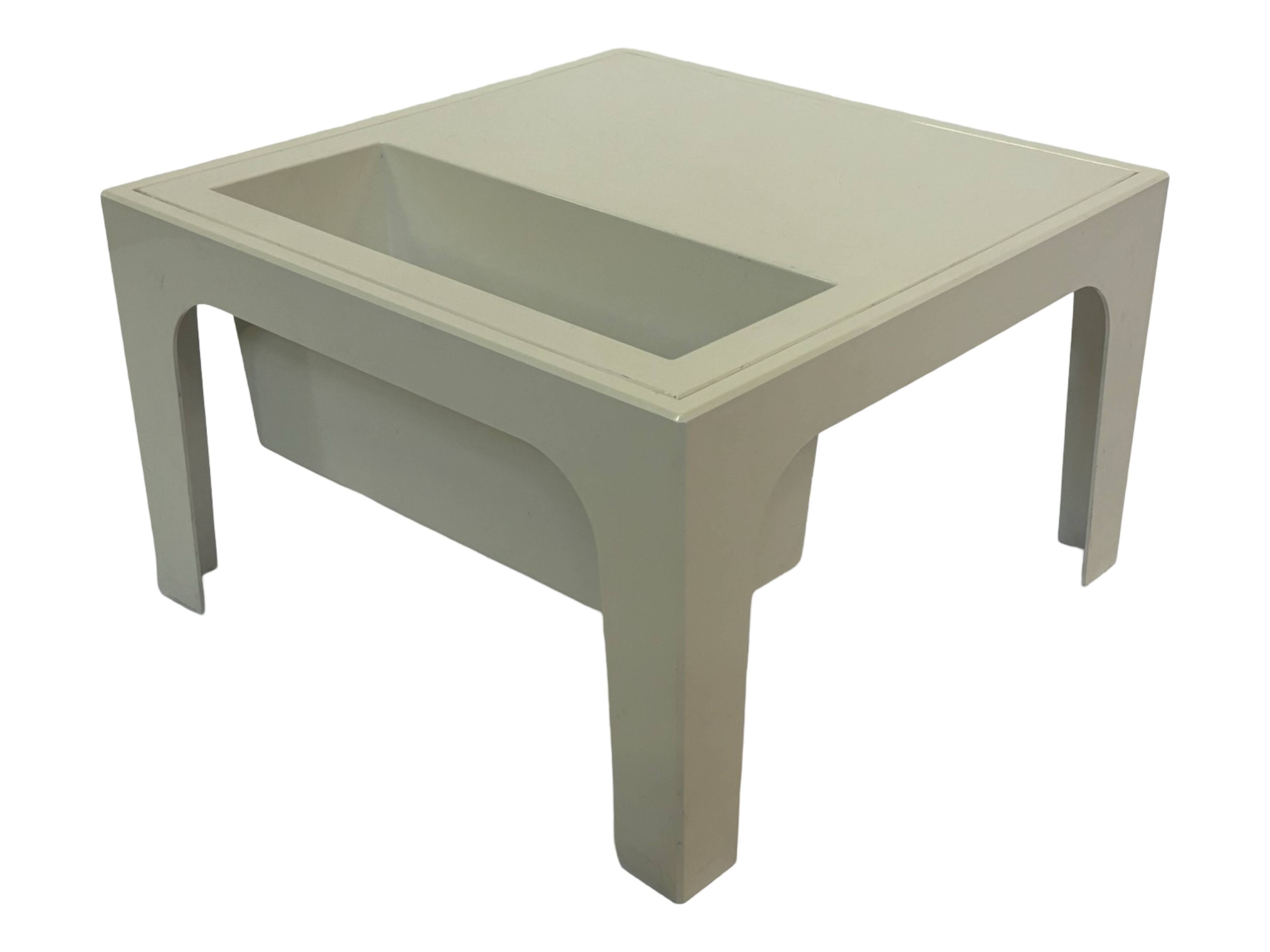 Vintage table with magazine holder, 70s space age