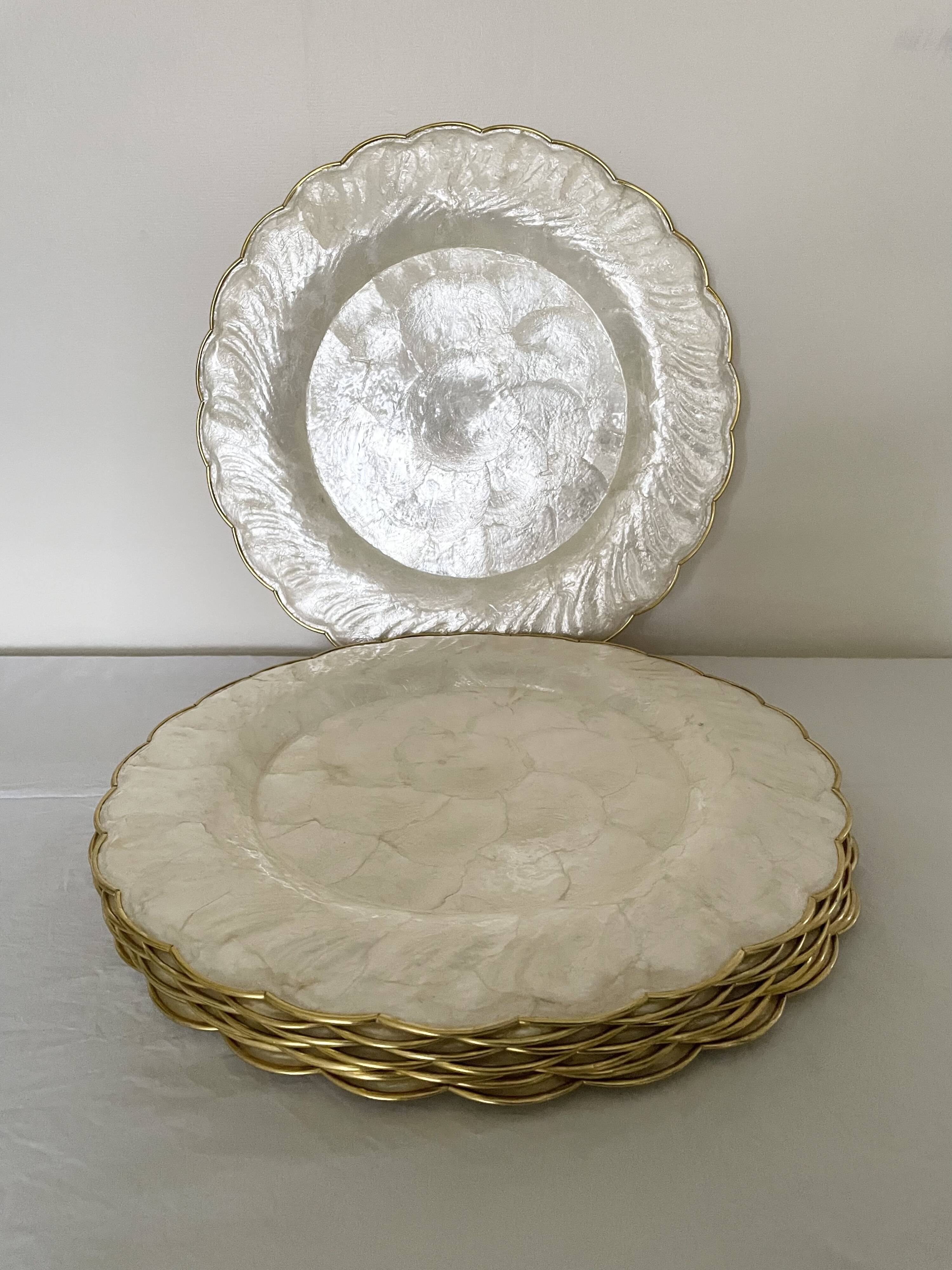 Mother-of-pearl and brass plates