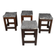 Tabourets vintage en pierre et bois x 4