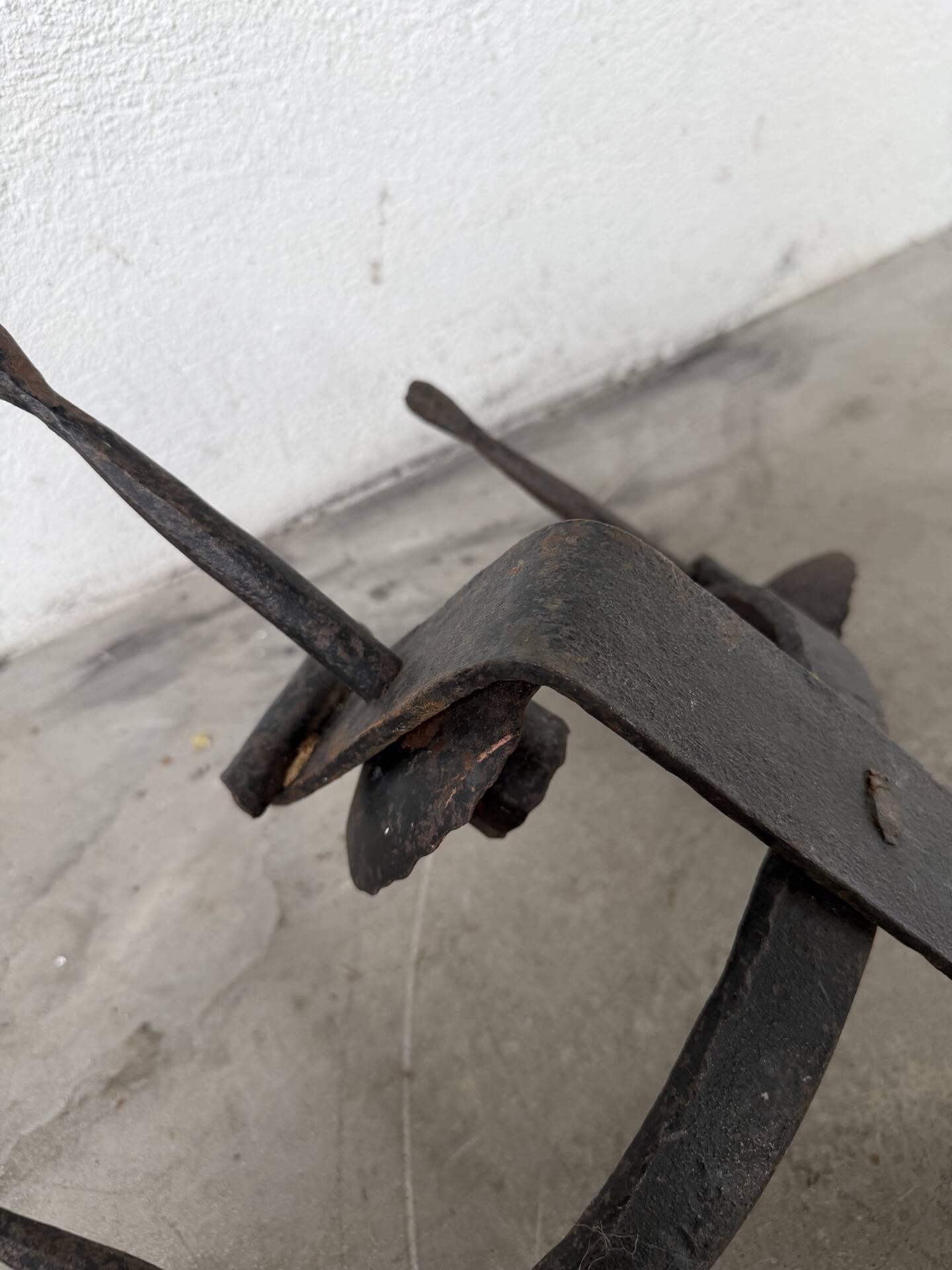 Wrought iron candle holders 1900 brutalist sconces