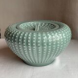 Superb Korean celadon flat soup tureen with its lid