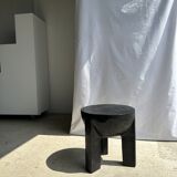 Monoxyl sofa end in black mango tree tripod half-sphere tray h:45 d:44