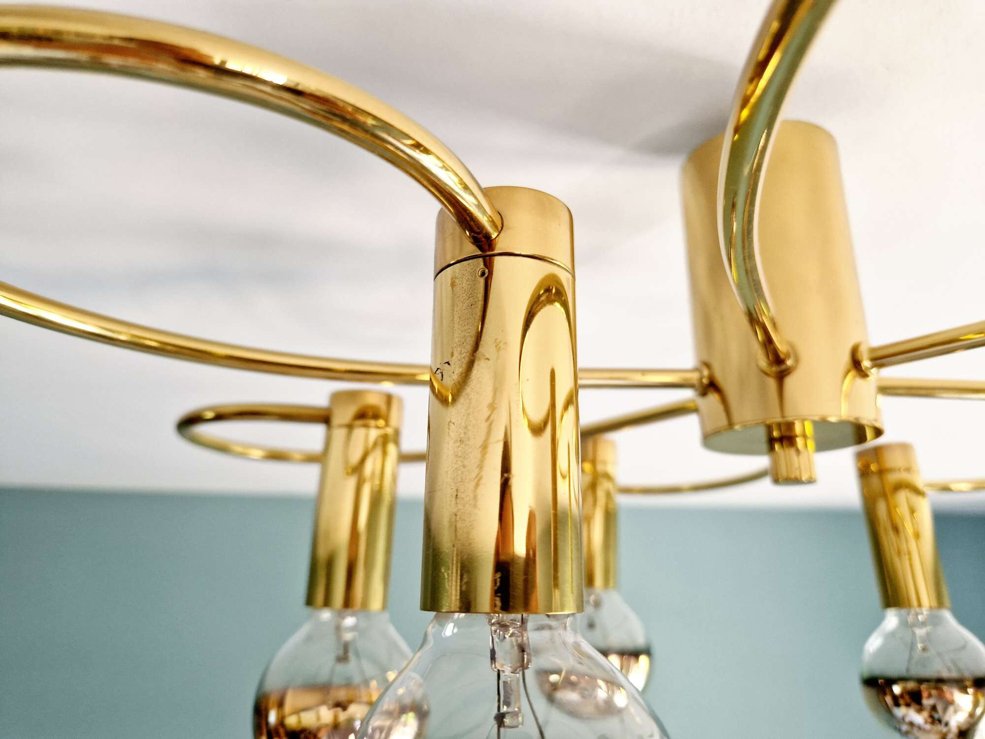 Design ceiling light in brass, Cosack Leuchten, 1970