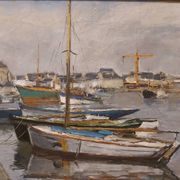 Tableau breton"port de concarneau " r.leforestier