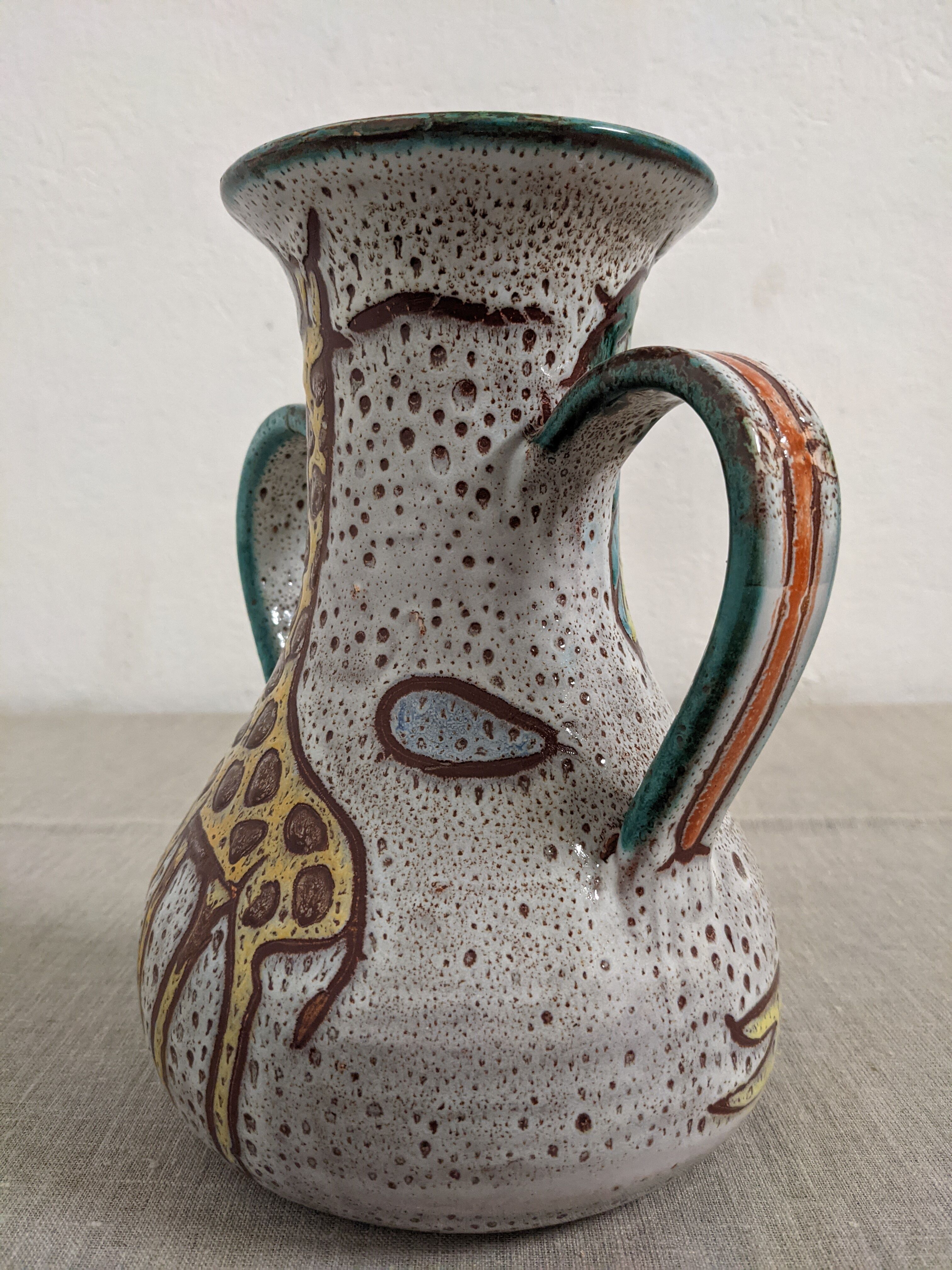 Zoomorphic ceramic vase Vallauris 50s