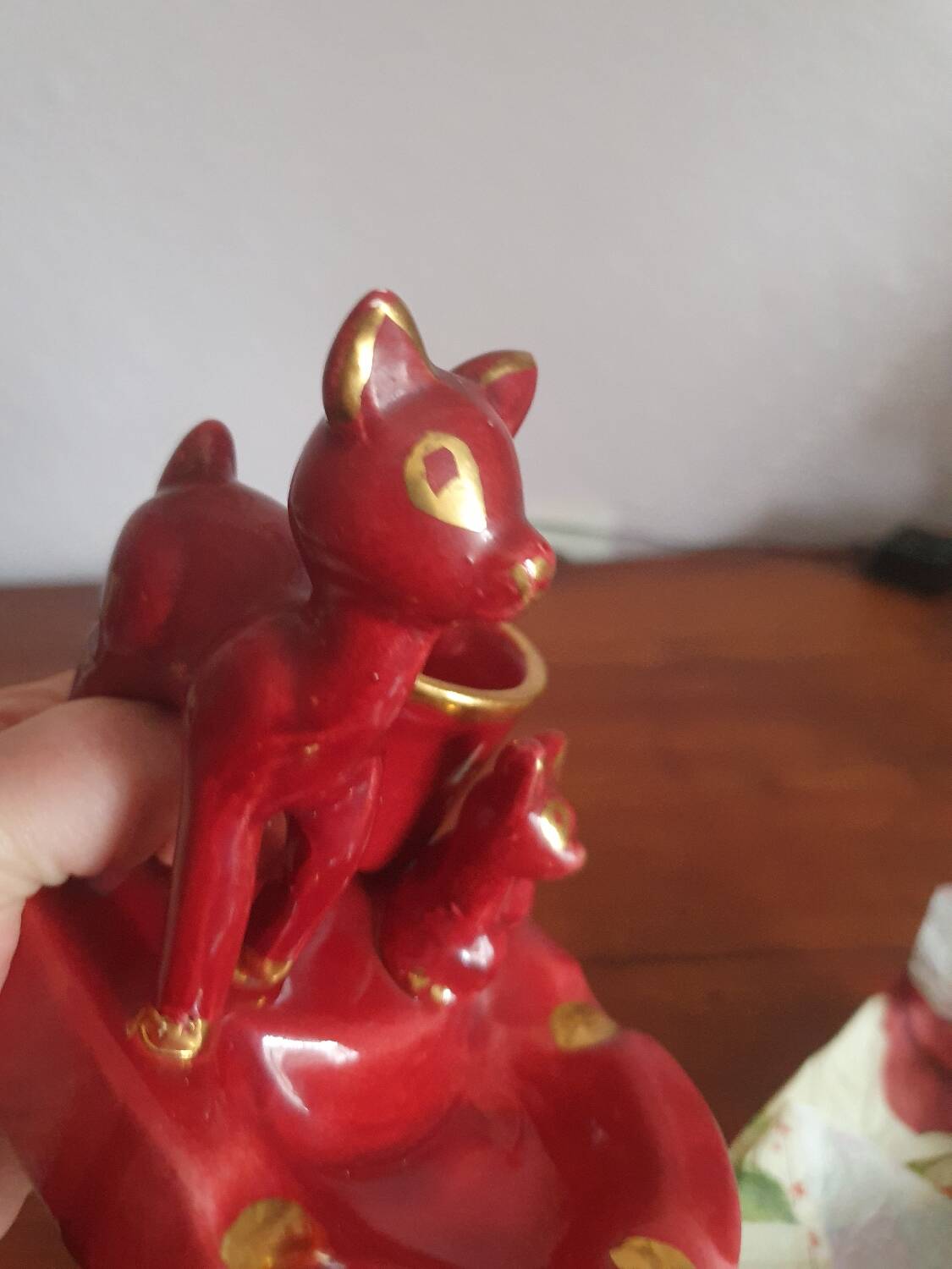 Bambi fawn cigarette holder ashtray in vintage Vallauris ceramic