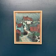 Original Swedish Oil on Canvas – “Stryket, Nordingrå” – Signed – Dated 1959 – Vintage & Framed – 52 × 44 cm (20.5" × 17.3")