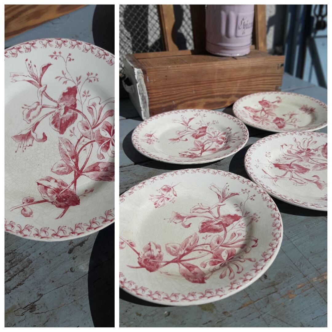 4 iron earth dessert plates porcelain from Gien