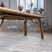 1950s rattan table with ceramic top