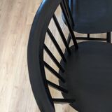 Set of 2 black wooden chairs