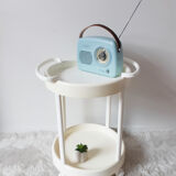 Vintage bar table, white plastic, round table, 70s, Simo, made in Italy