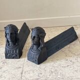 Chenets antique cast iron vintage