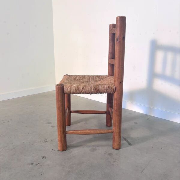 Vintage wicker farmer dining chairs, 1960s