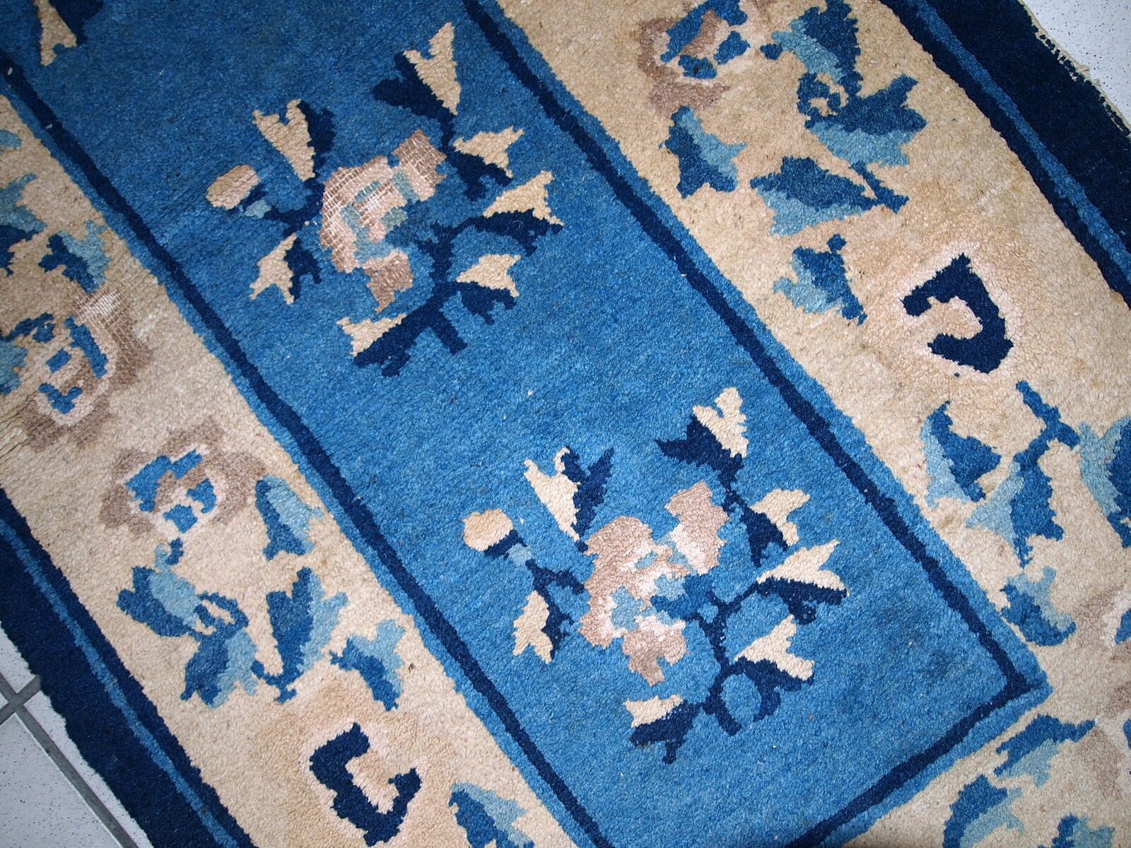 Former carpet Chinese Peking is 61cm x 112cm 1900 hand - 1C43