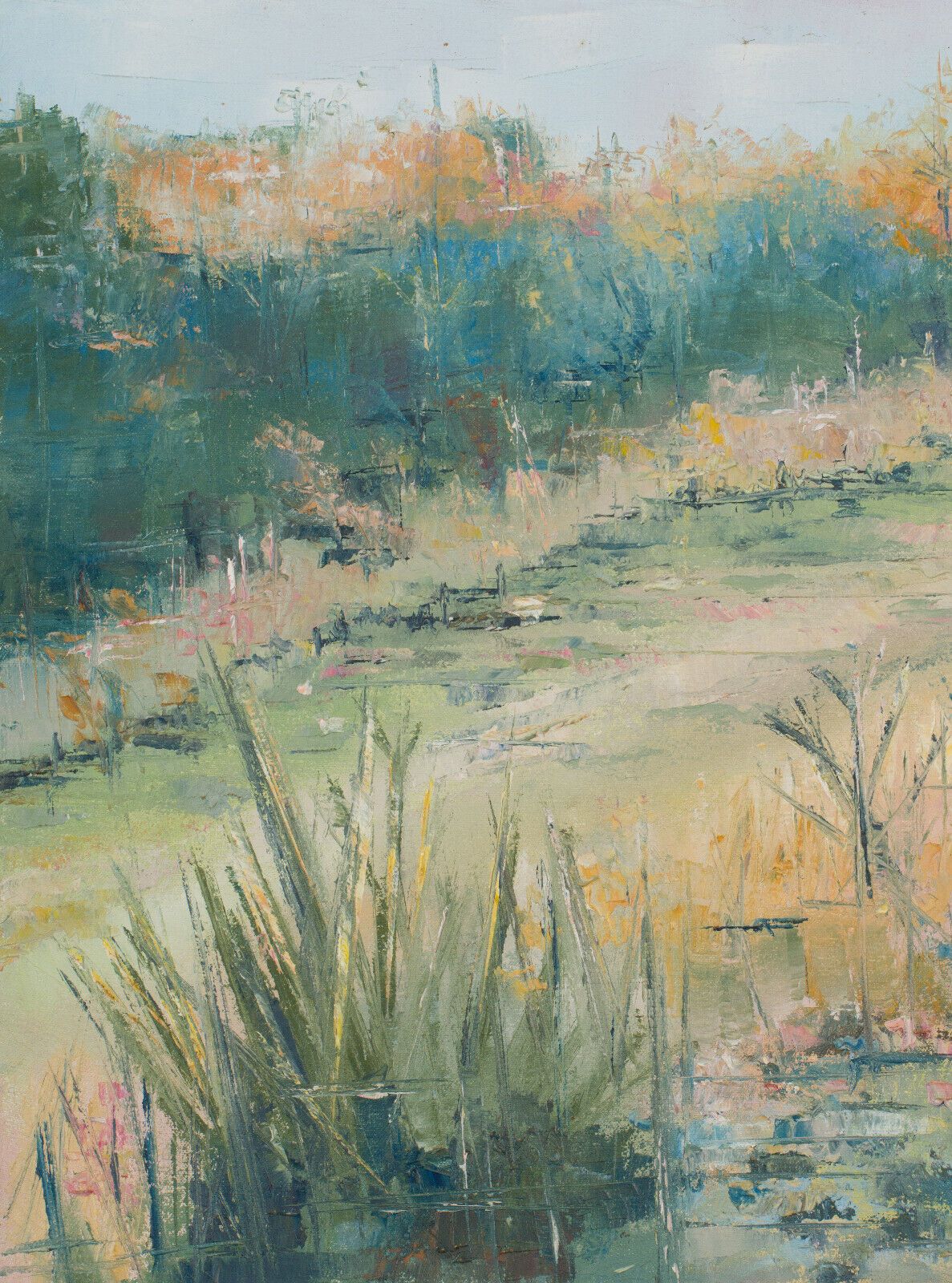 Oil on canvas Chemin en Automne by Yannick Desnos Guémené-Penfao XXe