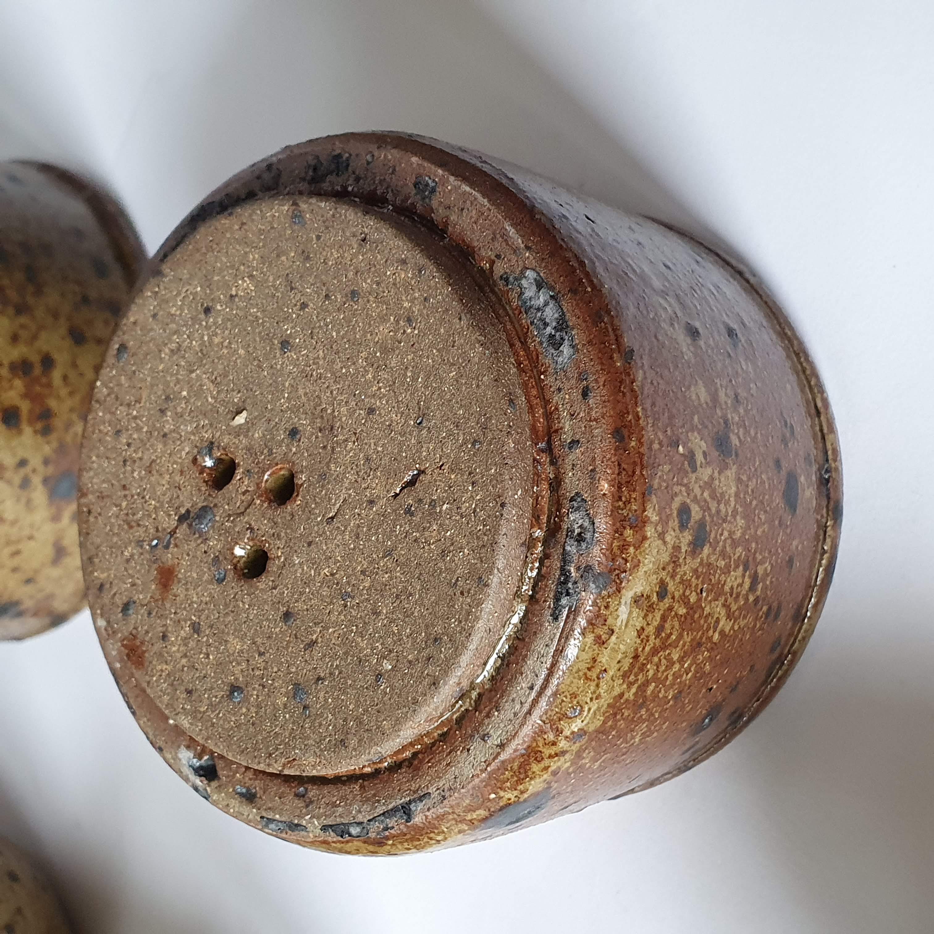 Coffee maker and cups made of pyrity sandstone
