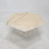 Set of 3 Italian Carrara Marble Side Tables, 1980s