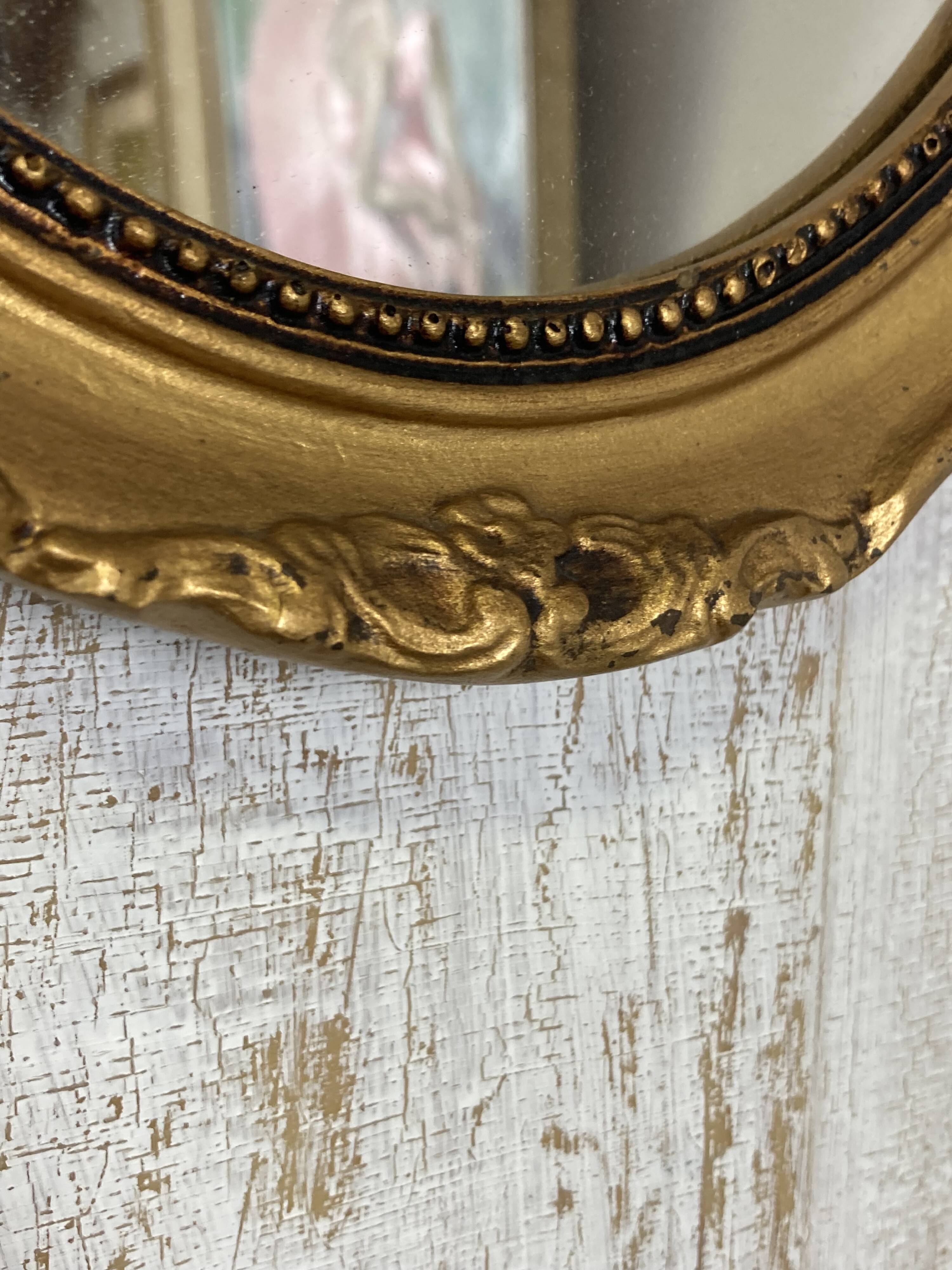 Antique oval mirror 34x27cm