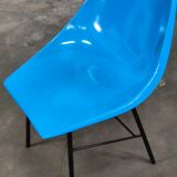Metal and blue fiber chair by Miroslav Navratil for Vertex