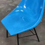 Metal and blue fiber chair by Miroslav Navratil for Vertex