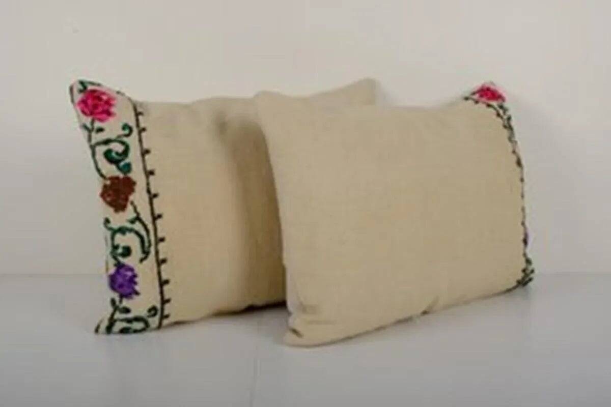 Set of 2 vintage kilim cushion covers 41x61 cm
