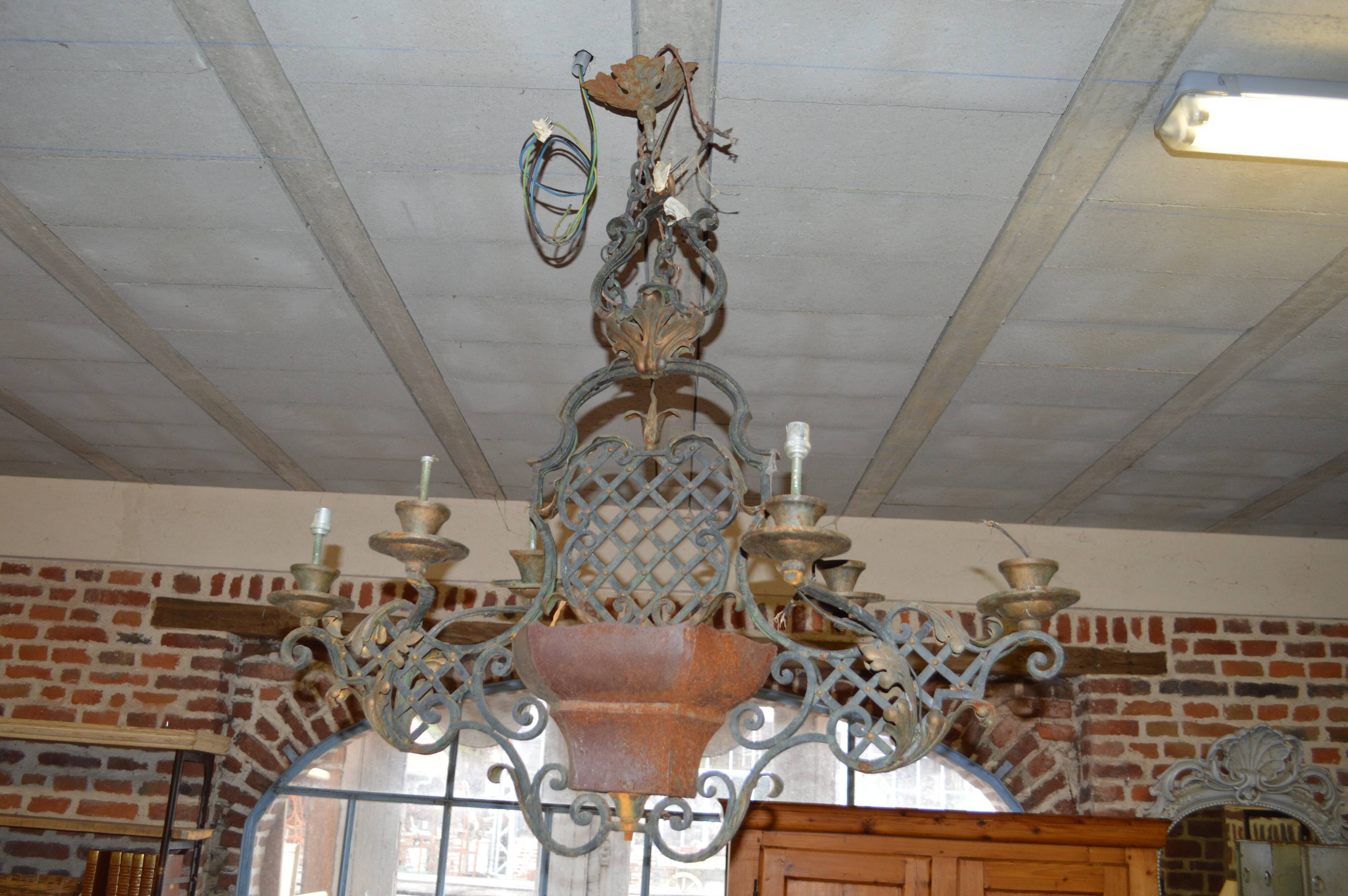 Wrought iron chandelier
