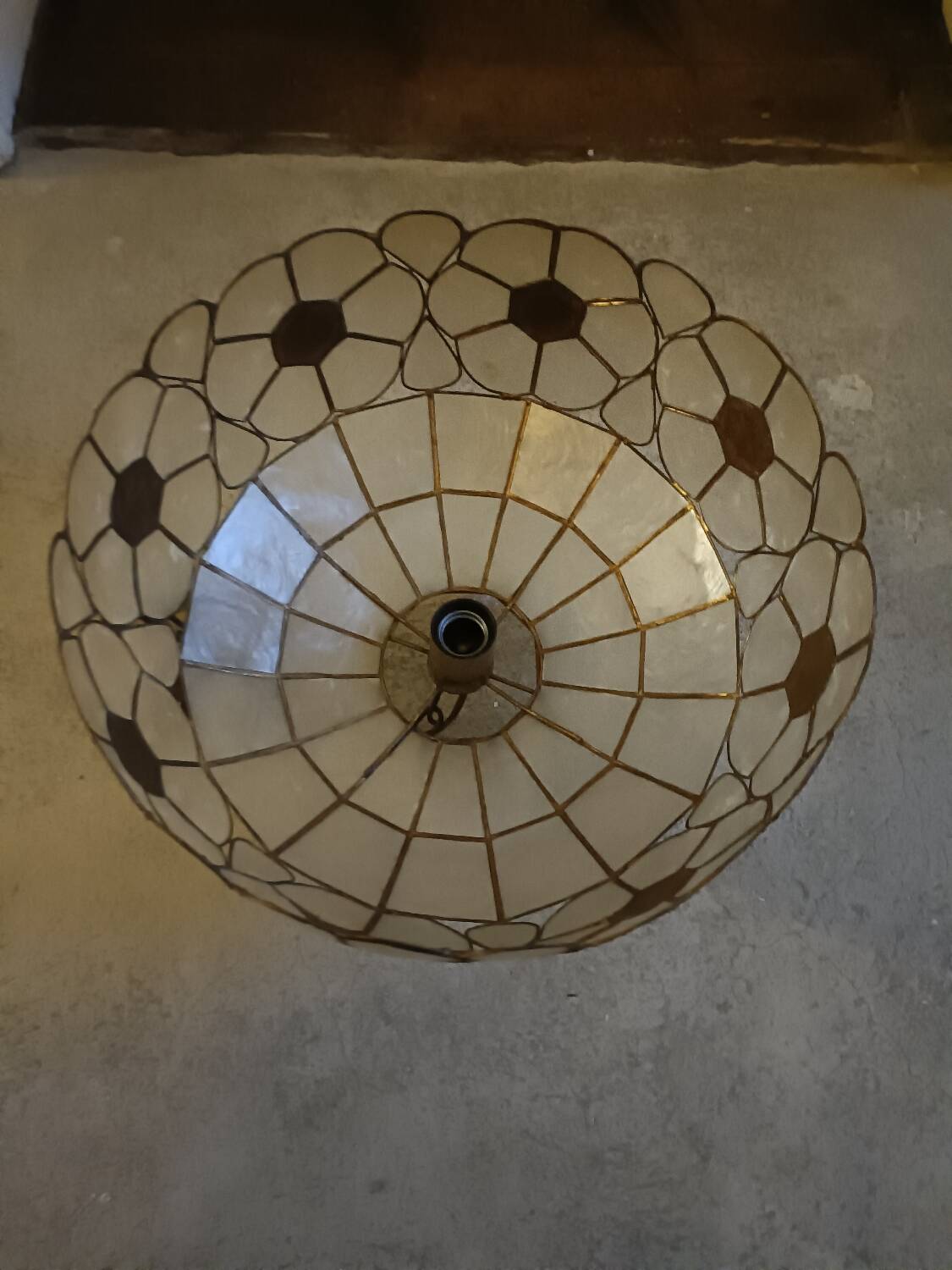 Mother-of-pearl and brass lampshade