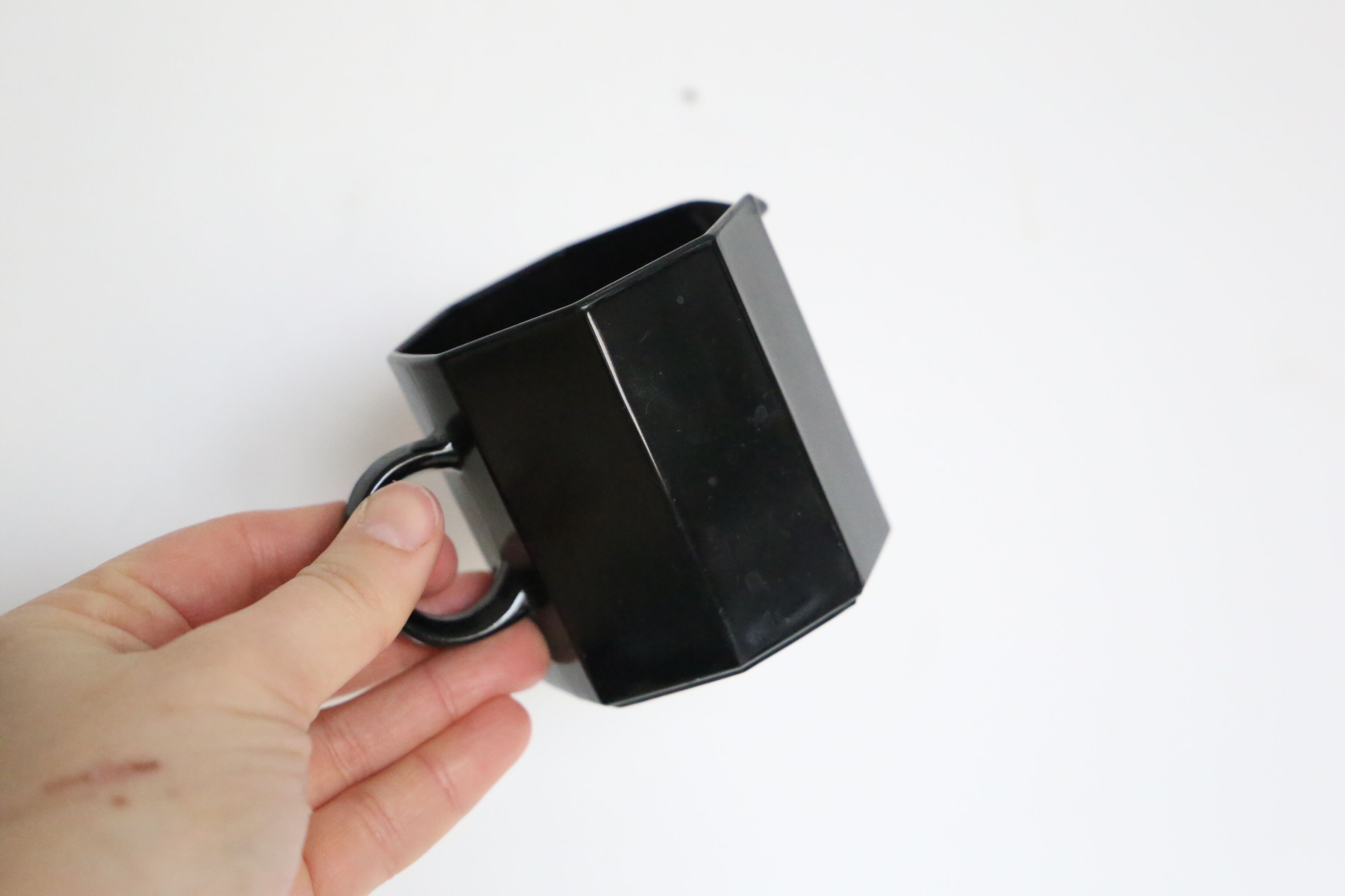 Nice black milk pot, Arcoroc, OCTIME series, 1980, vintage French