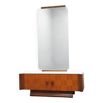 Armoire à miroir Jindrich Halabala des années 1940, Tchécoslovaquie
