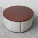 Vintage round dining set with 6 chairs, 1970s modernist