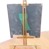 Table mirror on a brass easel
