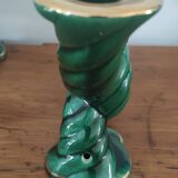 Two art deco ceramic candlesticks