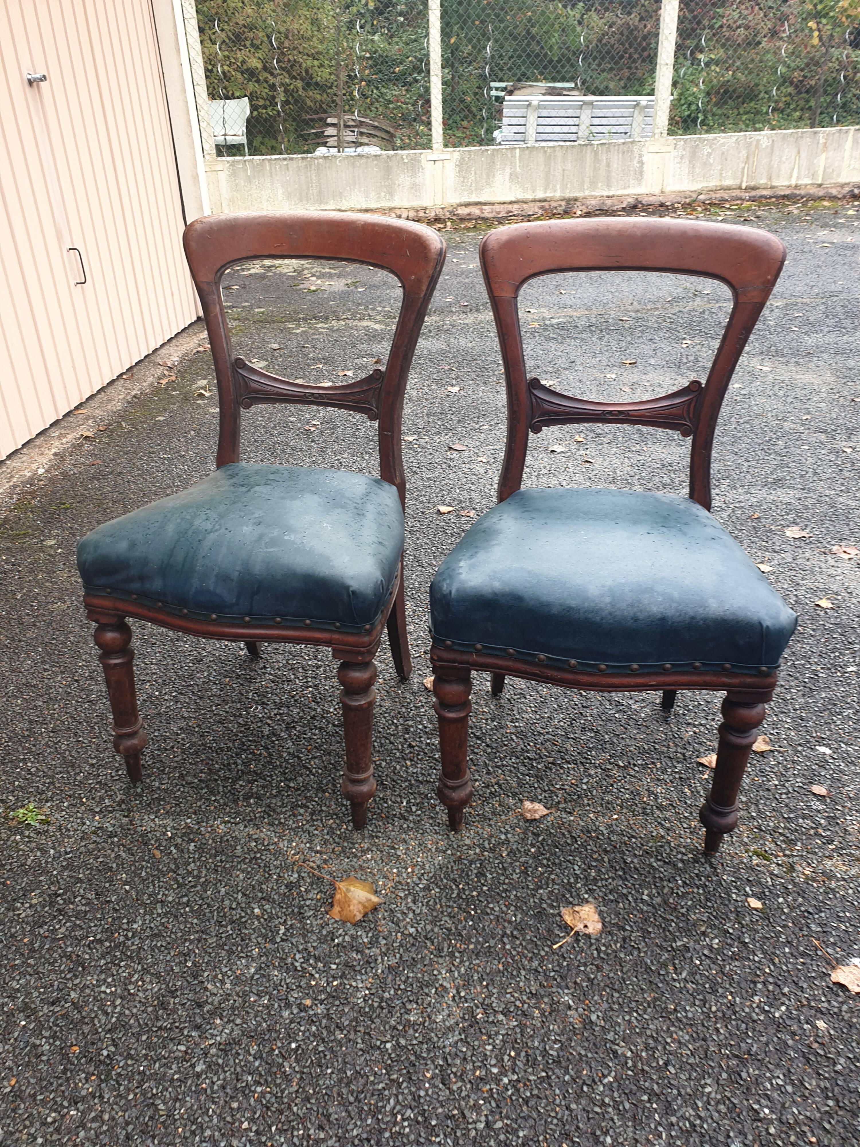 Pair of 19th century Restoration period armchairs
