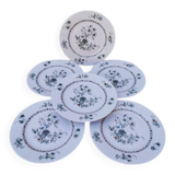 6 flat plates, Limoges porcelain, Bernardaud, Beijing No. 2