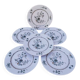 6 flat plates, Limoges porcelain, Bernardaud, Beijing No. 2