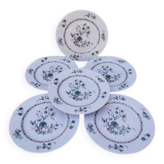 6 flat plates, Limoges porcelain, Bernardaud, Beijing No. 2