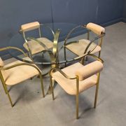 Vintage brass dining set by Belgochrom, 1970s