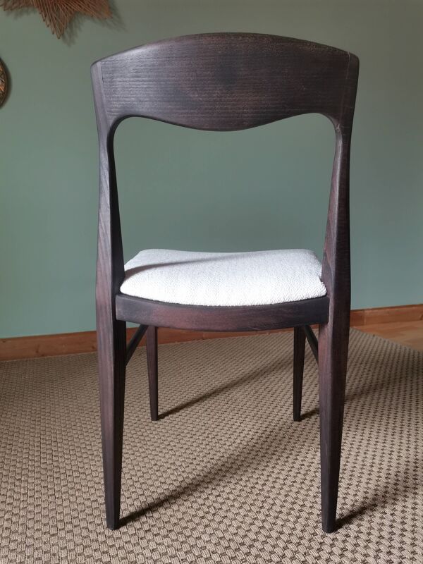 Chaises scandinaves bouclette blanche