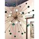 Contemporary Green “Star” Murano Glass Sputnik Chandelier