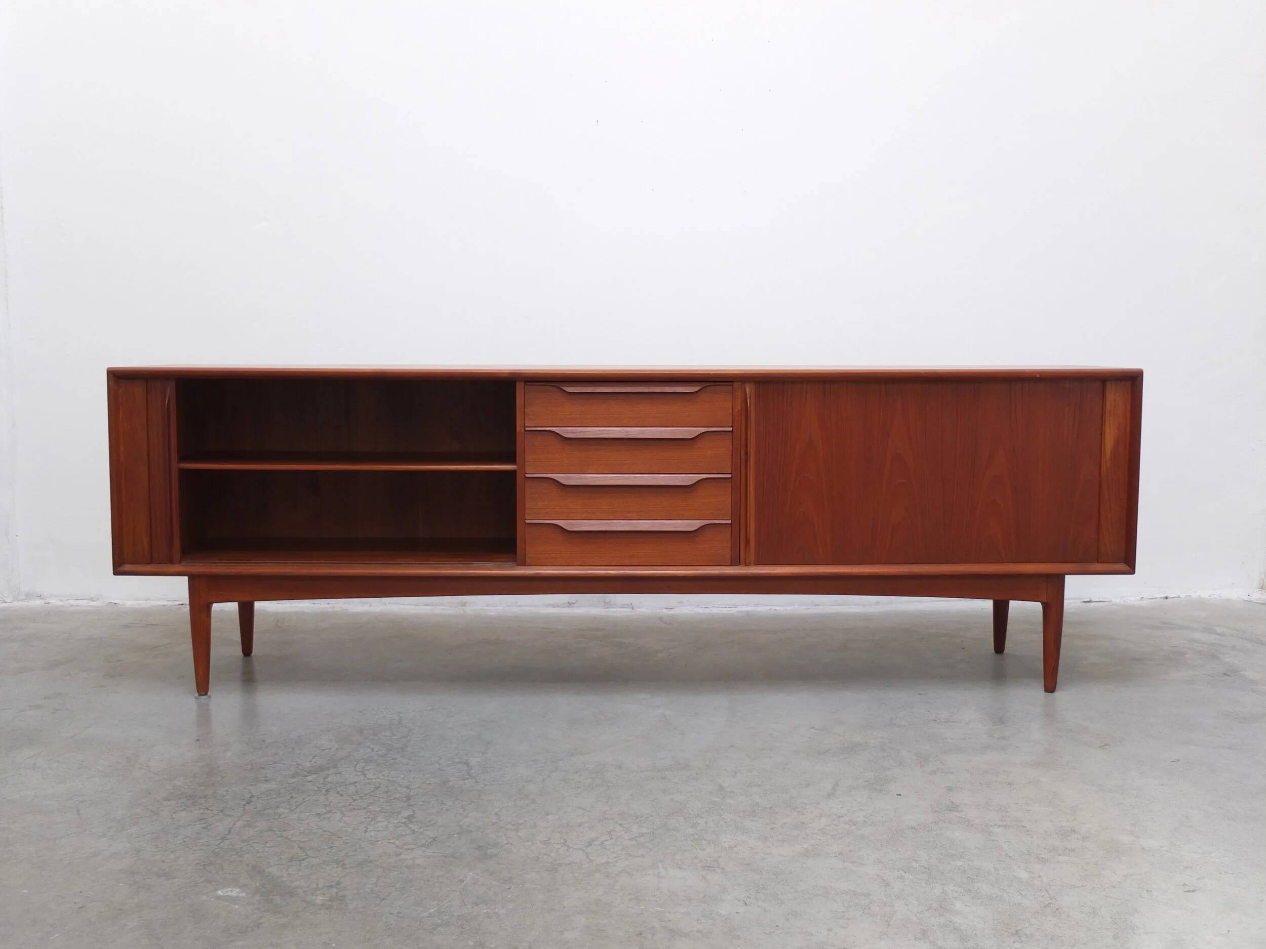 Danish sideboard with tambour doors by Bernhard Pedersen & Søn, 1960s
