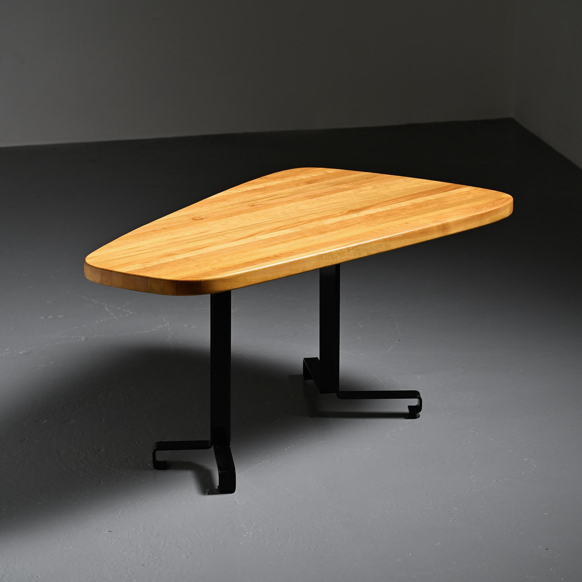 Free-form table by Charlotte Perriand, Les Arcs around 1986.