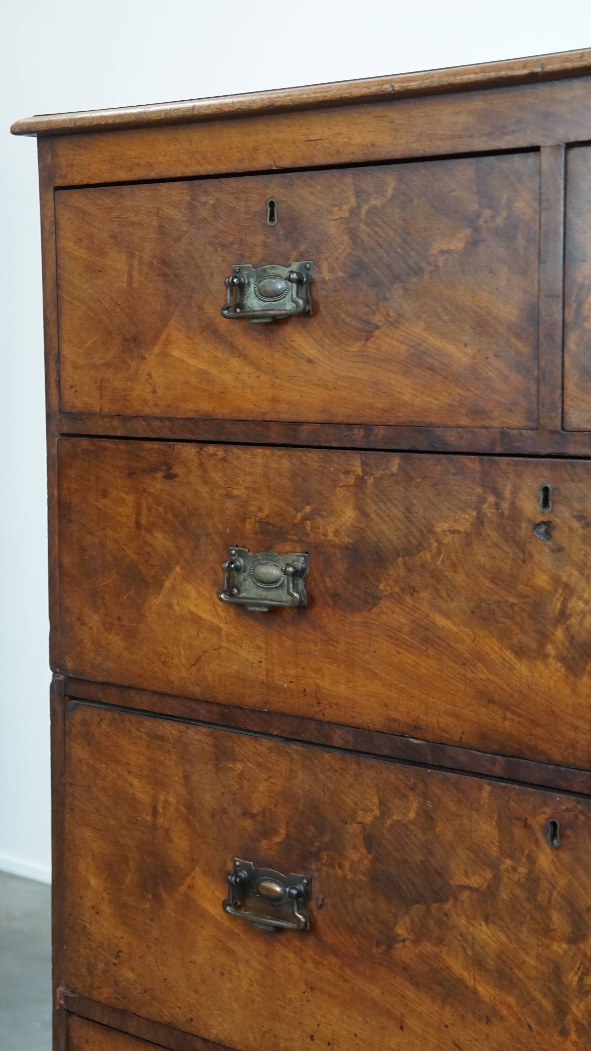 Large early 19th century English antique chest of drawers