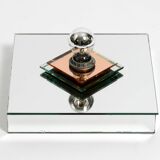 Stunning  large 1980s Italian mirror ceiling lamp in Postmodern design