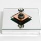 Stunning  large 1980s Italian mirror ceiling lamp in Postmodern design
