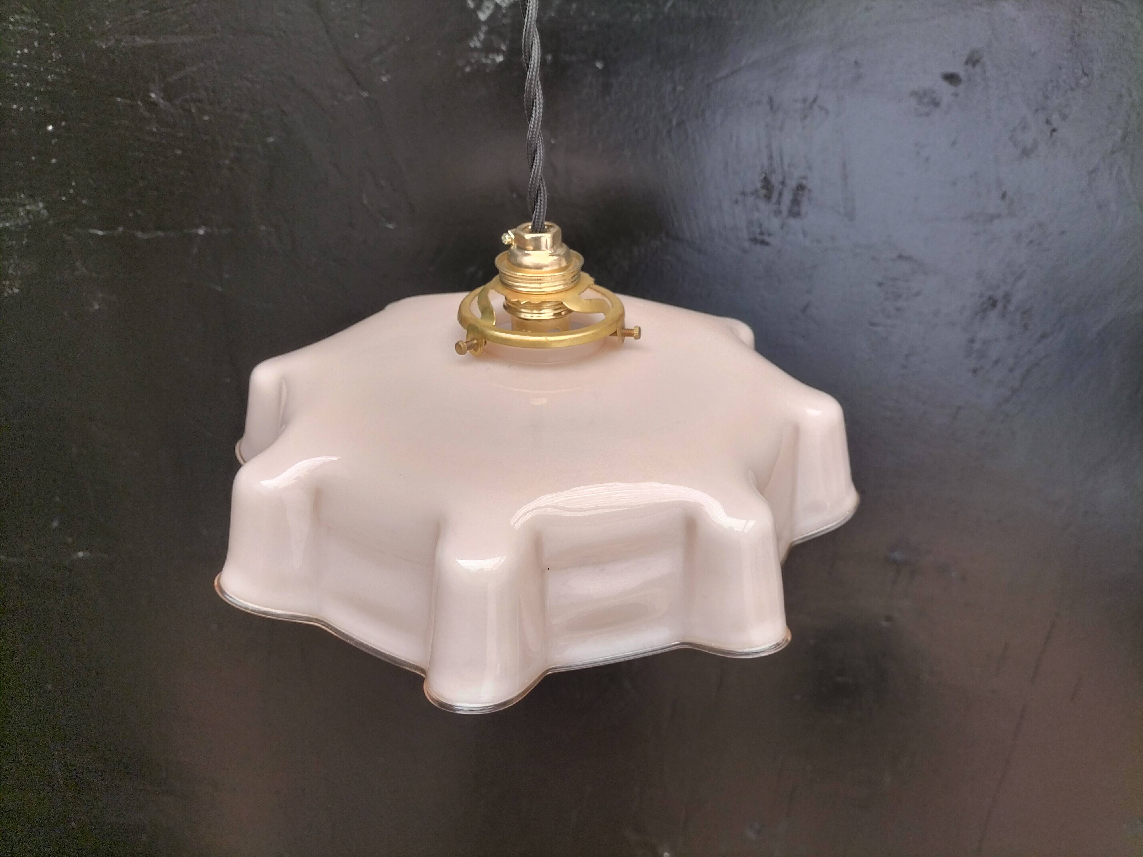 Pink opaline pendant light