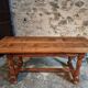 French farmhouse table in oak – 1950-1970 – Top made of solid blocks