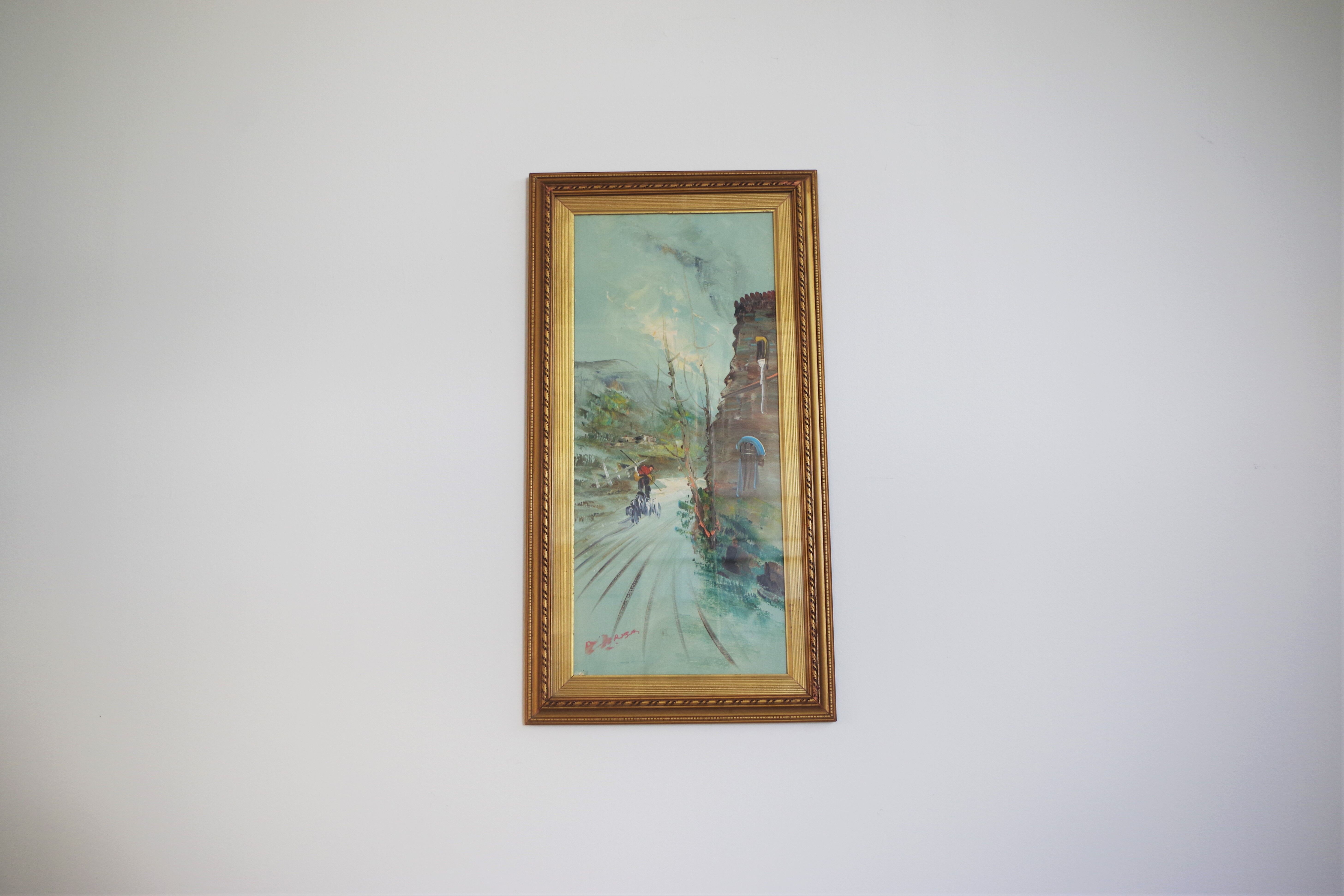 Paintings, oil on canvas, Moretti, 1970, set of 3