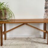 Folding bench in wood varnish vintage